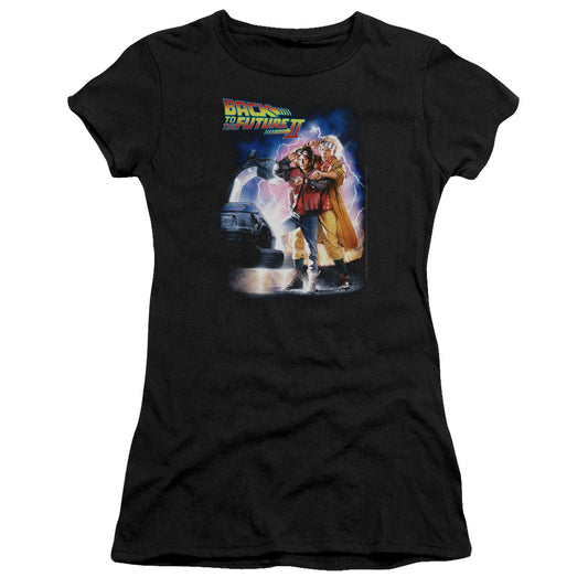 Back To The Future Ii - Poster - Short Sleeve Junior Sheer - Black T-shirt
