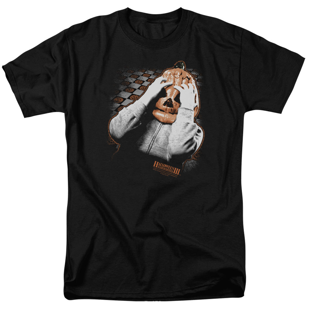 Halloween Iii - Pumpkin Mask - Short Sleeve Adult 18/1 - Black T-shirt