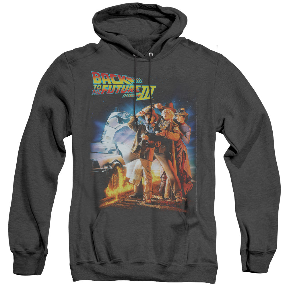 Back To The Future Iii - Poster - Adult Heather Hoodie - Black