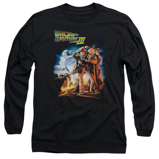 Back To The Future Iii - Poster - Long Sleeve Adult 18/1 - Black - Sm - Black T-shirt