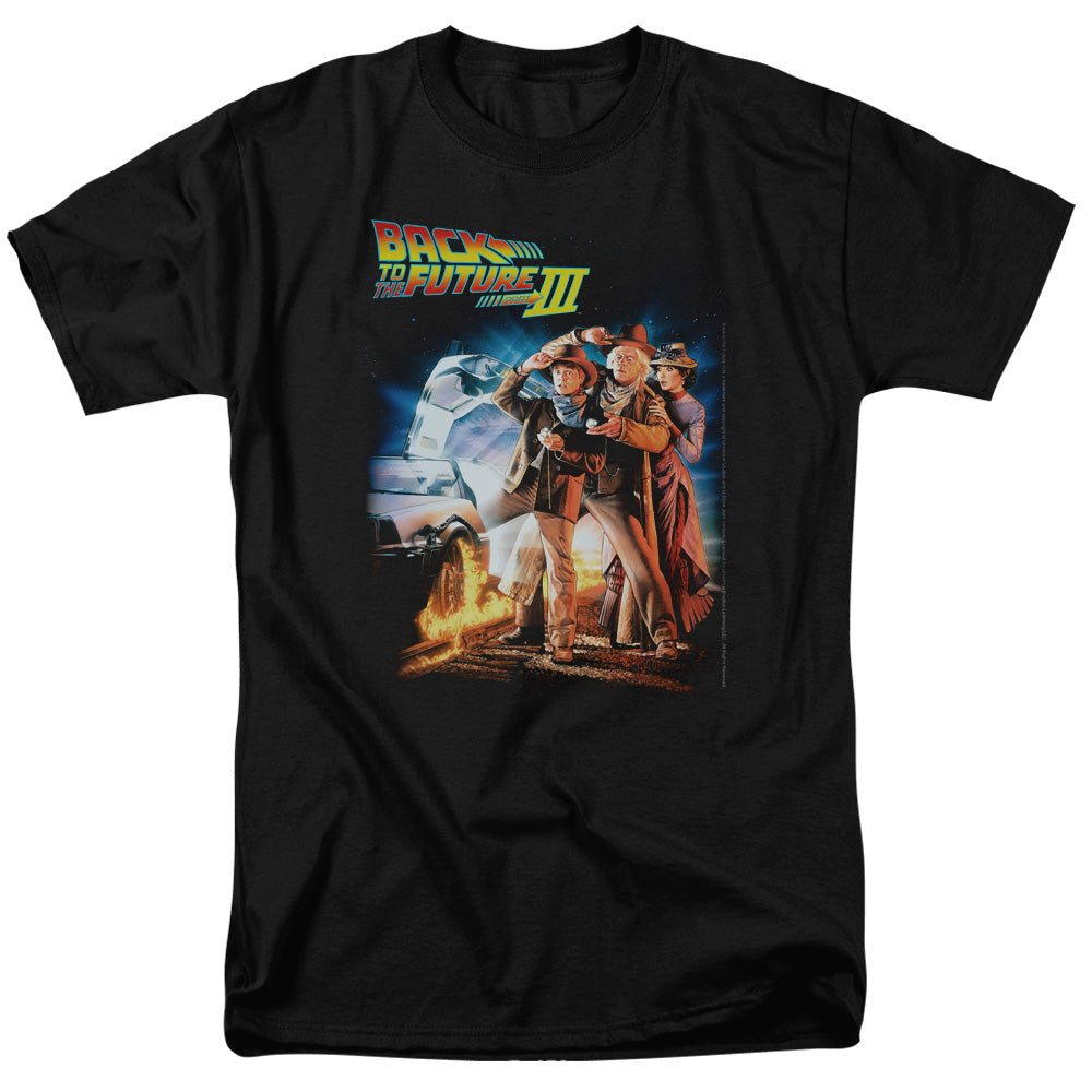 Back To The Future Iii - Poster - Short Sleeve Adult 18/1 - Black T-shirt
