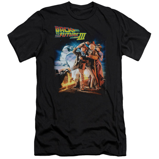 Back To The Future Iii - Poster - Short Sleeve Adult 30/1 - Black - Sm - Black T-shirt