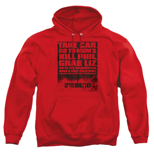 Shaun Of The Dead - List - Adult Pull-over Hoodie - Red