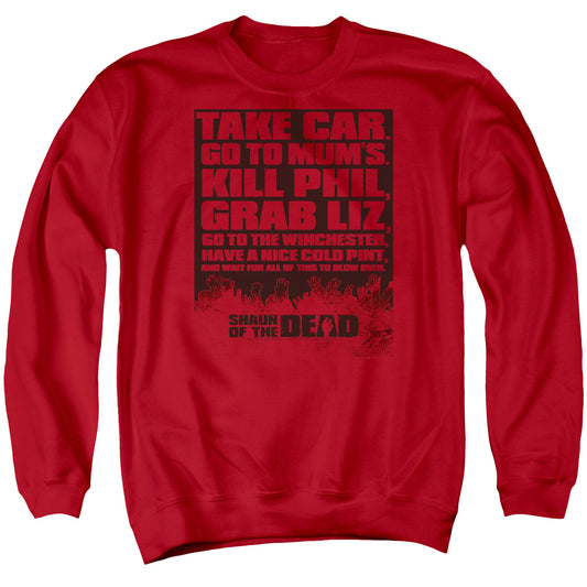 Shaun Of The Dead - List - Adult Crewneck Sweatshirt - Red