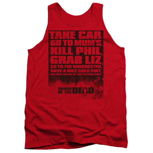 Shaun Of The Dead - List - Adult Tank - Red