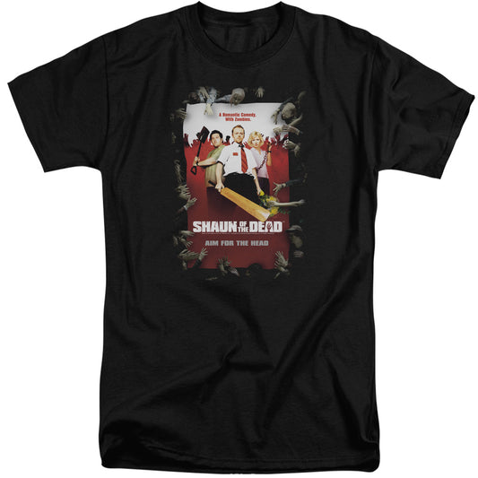 Shaun Of The Dead - Poster - Short Sleeve Adult Tall - Black T-shirt