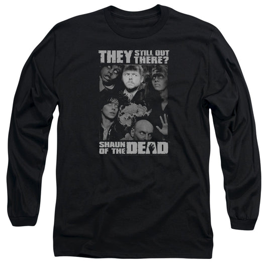 Shaun Of The Dead - Still Out There - Long Sleeve Adult 18/1 - Black T-shirt