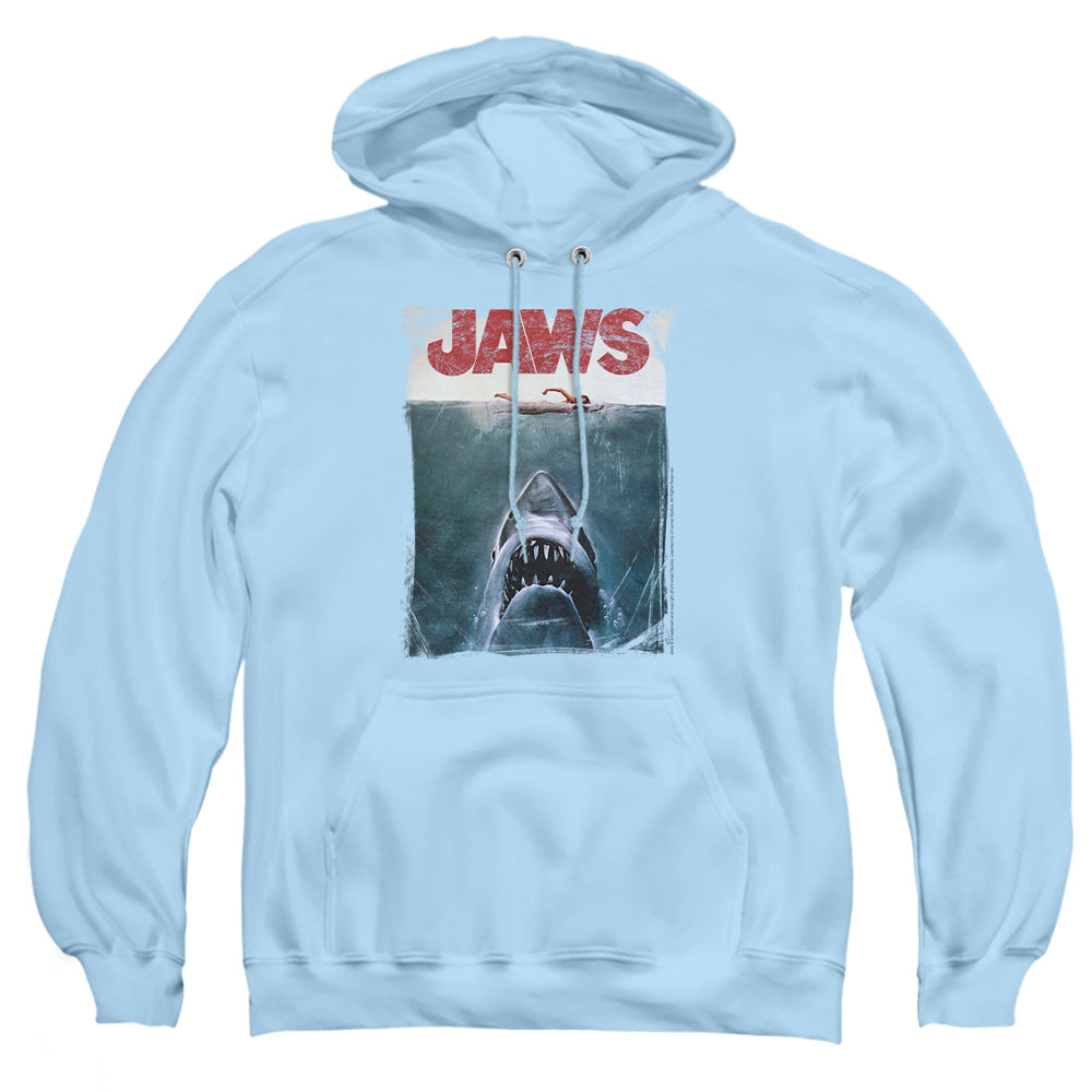 Jaws - Title - Adult Pull-over Hoodie - Light Blue
