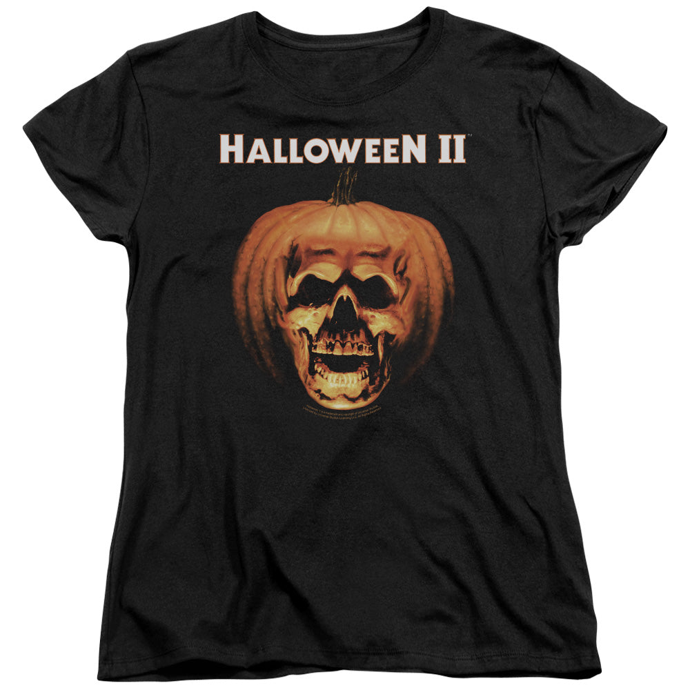Halloween Ii - Pumpkin Shell - Short Sleeve Womens Tee - Black - Sm - Black T-shirt