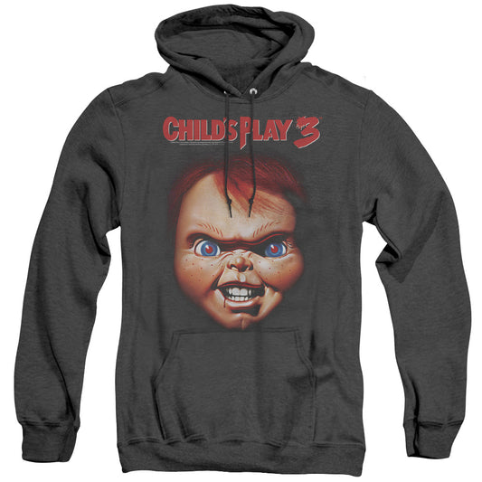 Childs Play 3 Chucky - Adult Heather Hoodie - Black