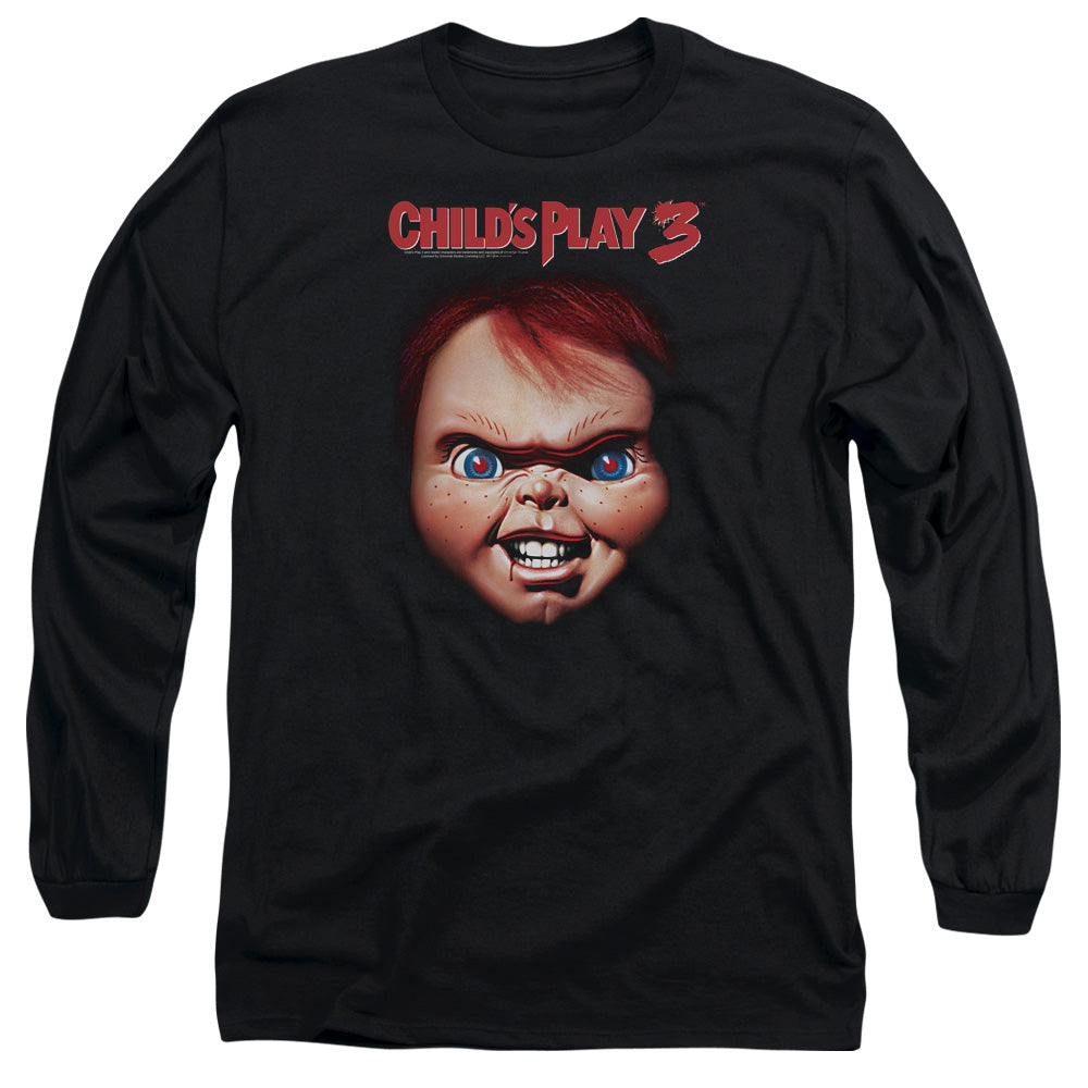 Childs Play 3 - Chucky - Long Sleeve Adult 18/1 - Black - Sm - Black T-shirt