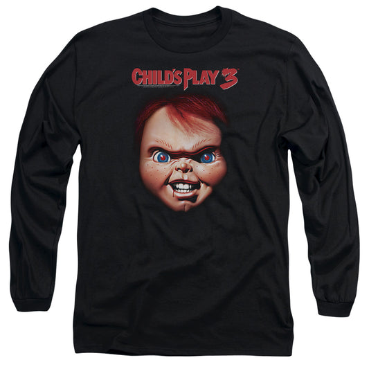 Childs Play 3 - Chucky - Long Sleeve Adult 18/1 - Black - Sm - Black T-shirt