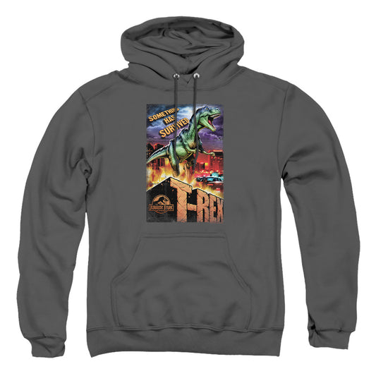 Jurassic Park - Rex In The City - Adult Pull-over Hoodie - Charcoal