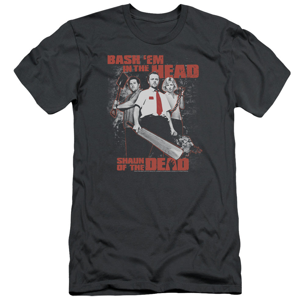 Shaun Of The Dead - Bash Em - Short Sleeve Adult 30/1 - Charcoal T-shirt
