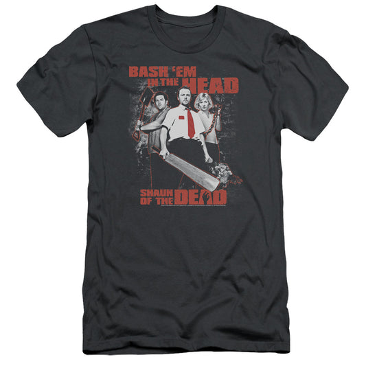Shaun Of The Dead - Bash Em - Short Sleeve Adult 30/1 - Charcoal T-shirt
