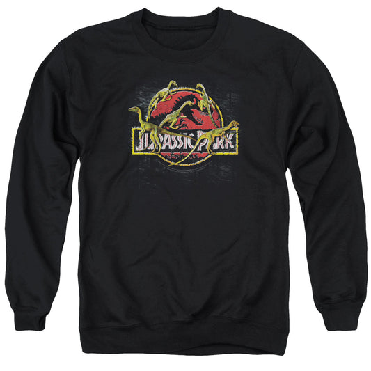 Jurassic Park - Something Has Survived - Adult Crewneck Sweatshirt - Black