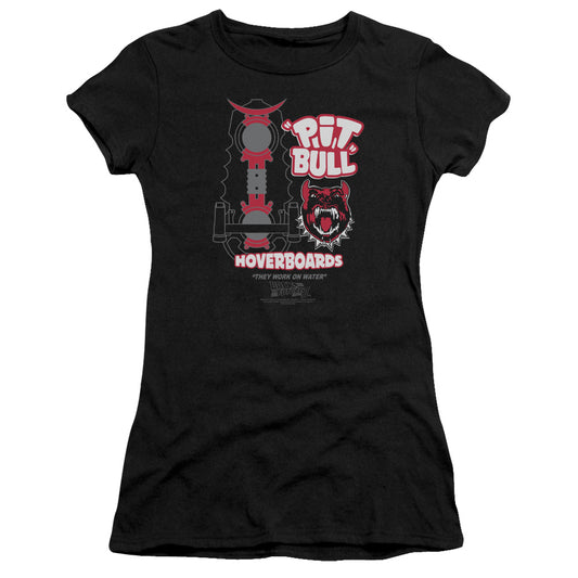 Back To The Future Ii - Pit Bull - Short Sleeve Junior Sheer - Black - Md - Black T-shirt