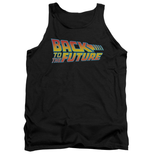 Back To The Future - Logo - Adult Tank - Black - Sm - Black