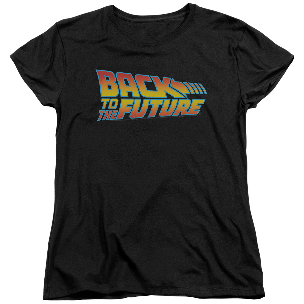Back To The Future - Logo - Short Sleeve Womens Tee - Black - Sm - Black T-shirt