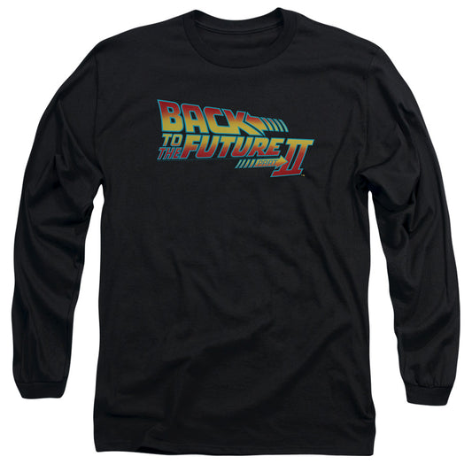 Back To The Future Ii - Logo - Long Sleeve Adult 18/1 - Black - Sm - Black T-shirt