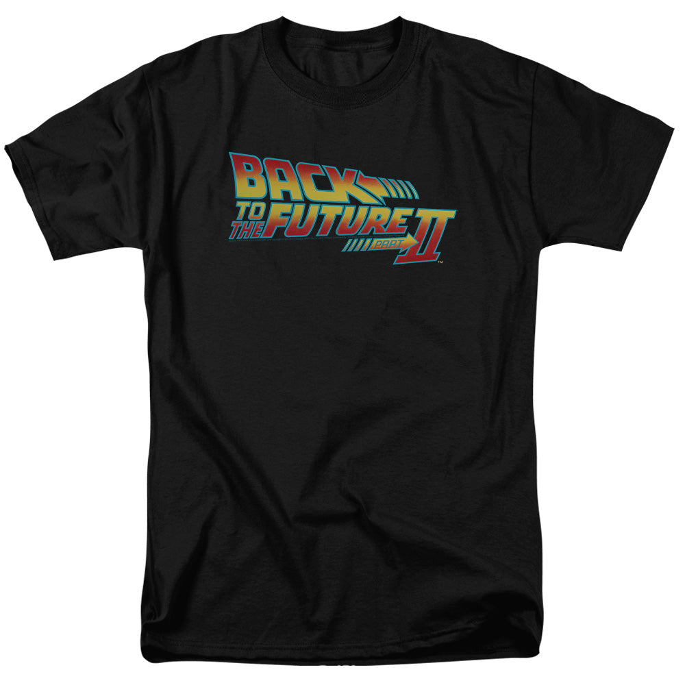 Back To The Future Ii - Logo - Short Sleeve Adult 18/1 - Black T-shirt