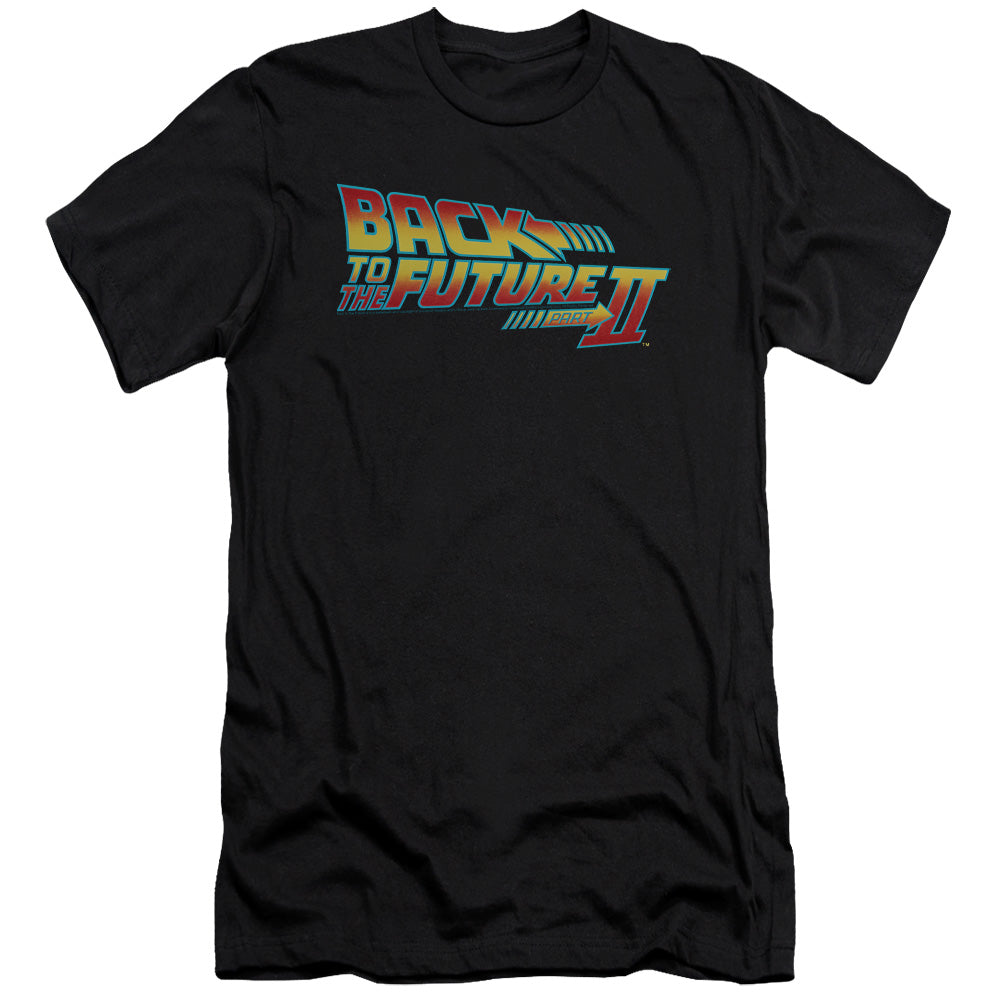 Back To The Future Ii - Logo - Short Sleeve Adult 30/1 - Black - Sm - Black T-shirt