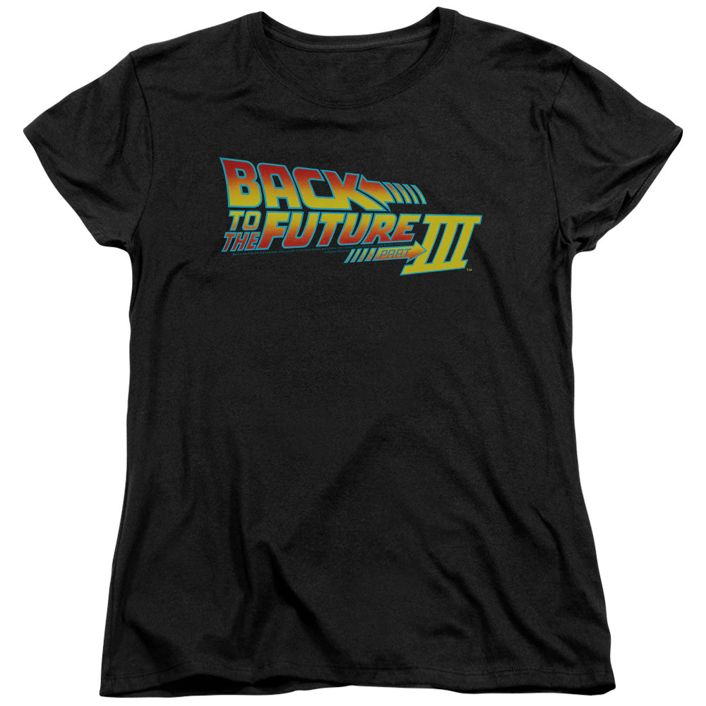 Back To The Future Iii - Logo - Short Sleeve Womens Tee - Black - Sm - Black T-shirt