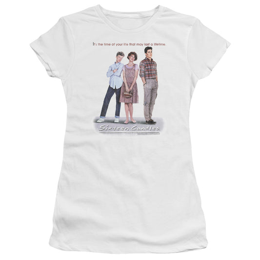 Sixteen Candles - Poster - Short Sleeve Junior Sheer - White T-shirt