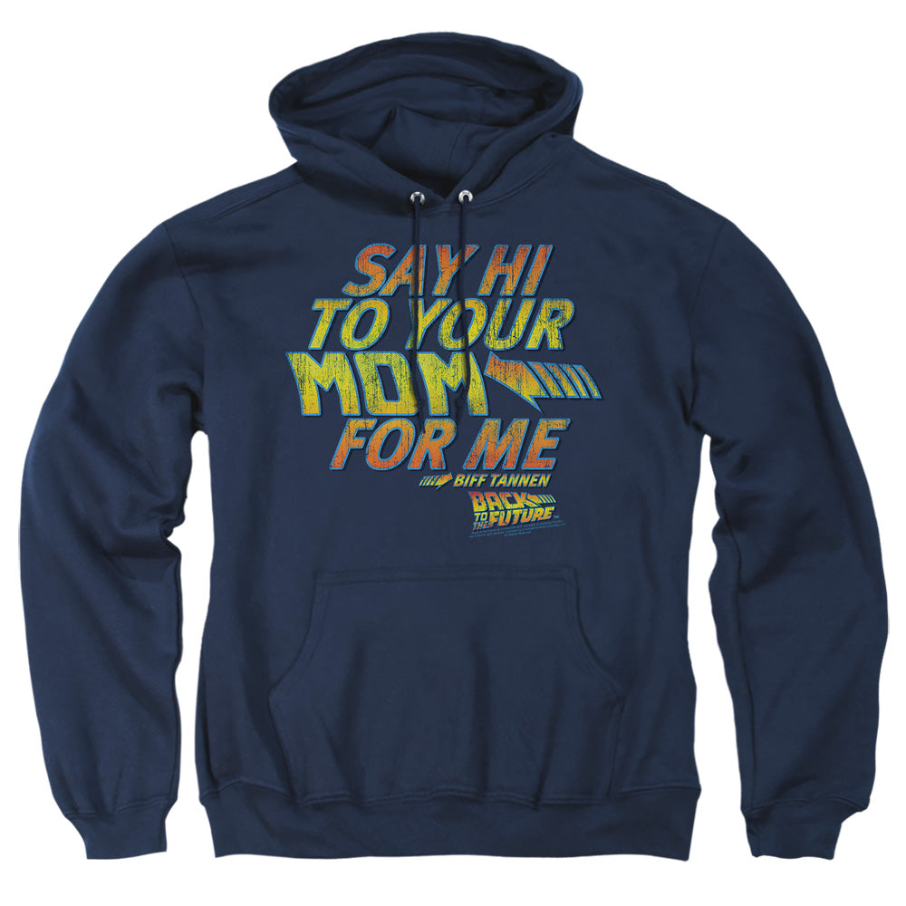 Back To The Future - Say Hi - Adult Pull-over Hoodie - Navy