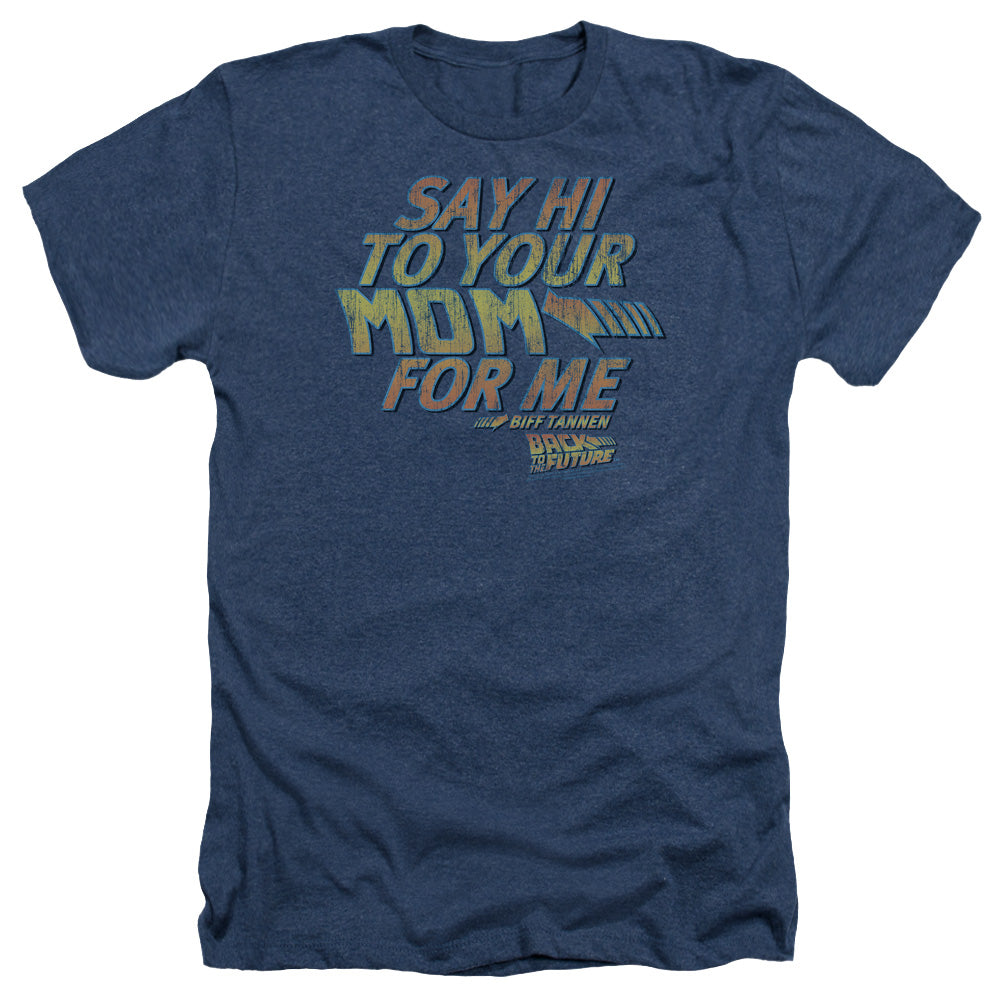 Back To The Future - Say Hi - Adult Heather - Navy - Sm - Navy
