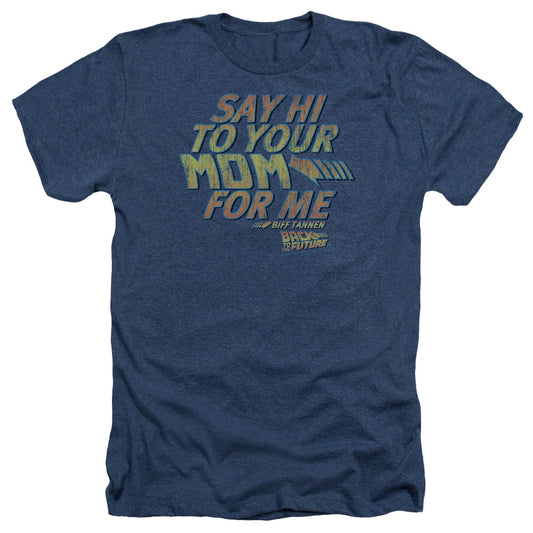 Back To The Future - Say Hi - Adult Heather - Navy - Sm - Navy