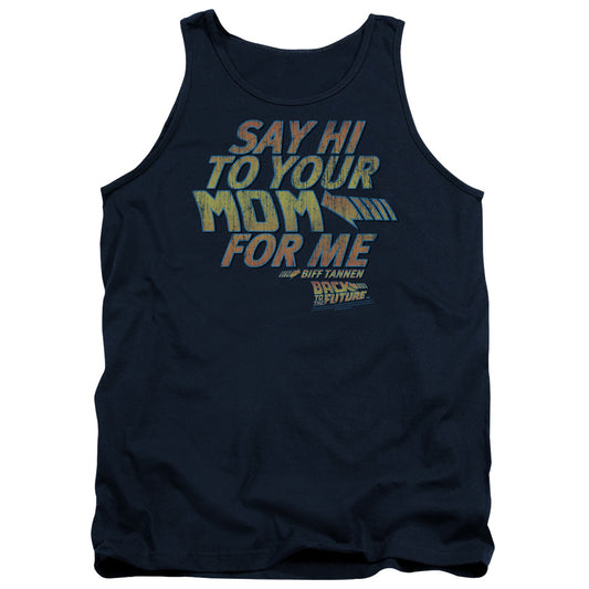 Back To The Future - Say Hi - Adult Tank - Navy - Sm - Navy