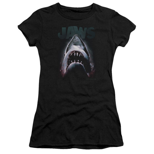 Jaws - Terror In The Deep - Short Sleeve Junior Sheer - Black T-shirt