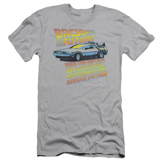 Back To The Future - 88 Mph - Short Sleeve Adult 30/1 - Silver - Sm - Silver T-shirt