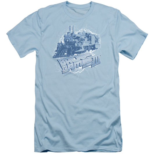 Back To The Future Iii - Time Train - Short Sleeve Adult 30/1 - Light Blue - Sm - Light Blue T-shirt
