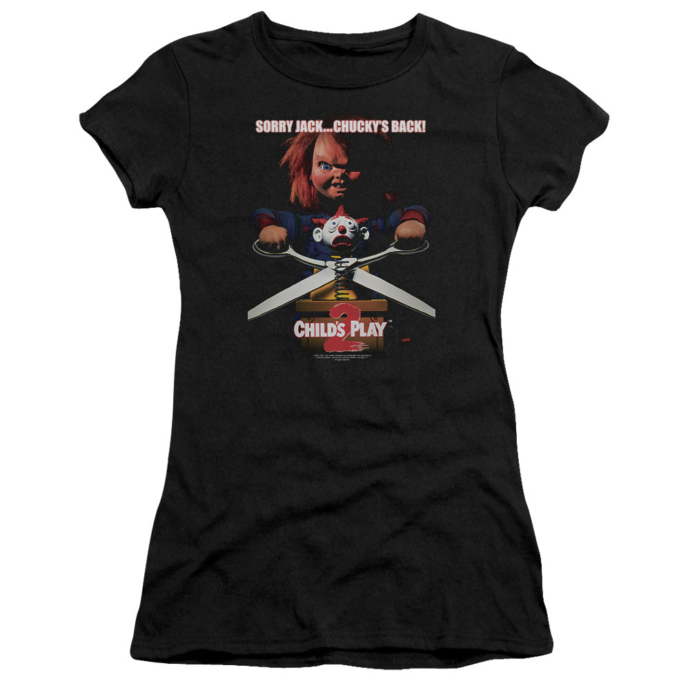 Childs Play 2 - Chuckys Back - Short Sleeve Junior Sheer - Black T-shirt