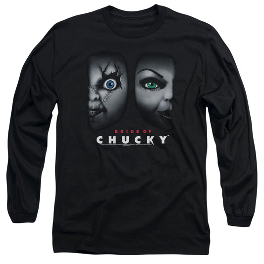 Bride Of Chucky - Happy Couple - Long Sleeve Adult 18/1 - Black - Sm - Black T-shirt