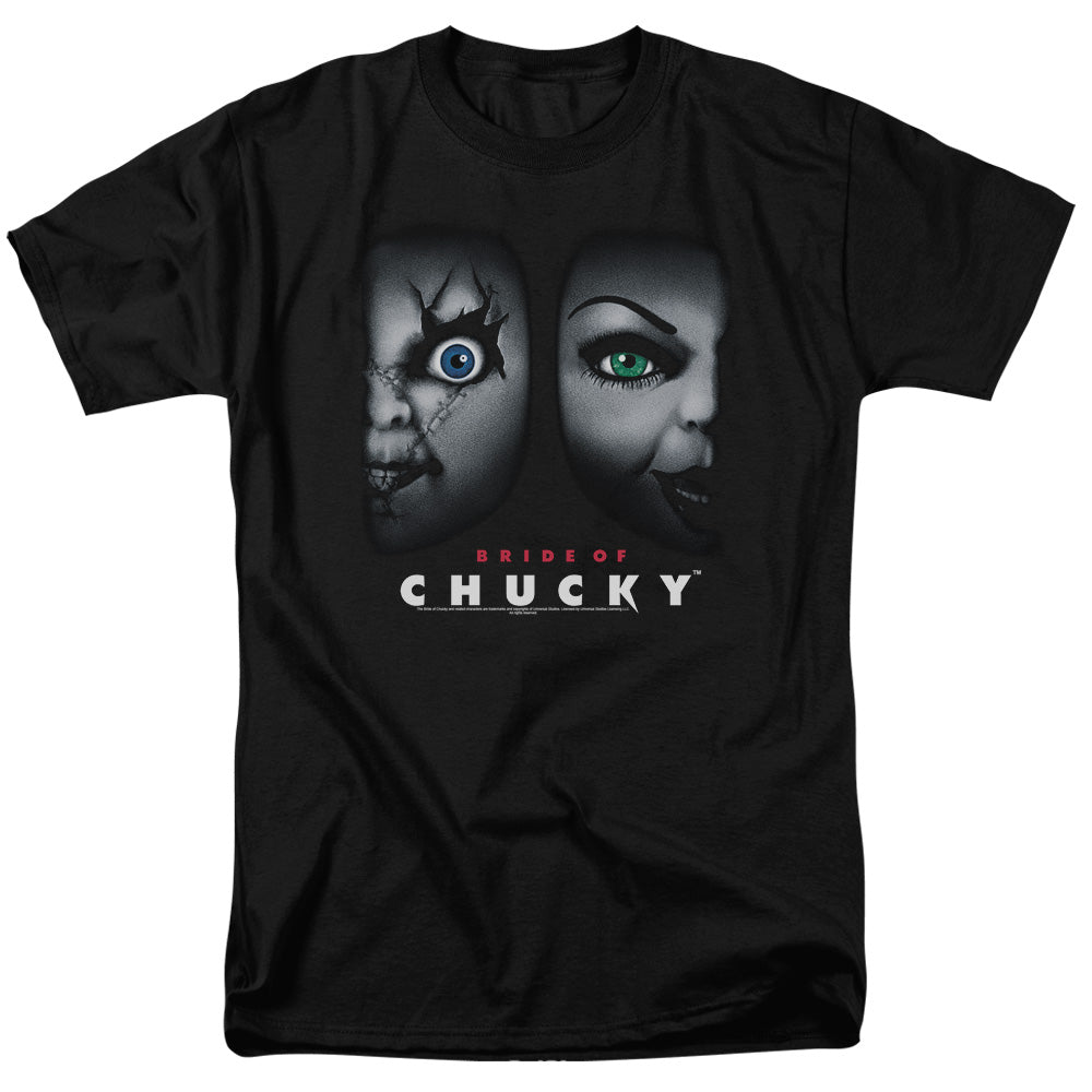 Bride Of Chucky - Happy Couple - Short Sleeve Adult 18/1 - Black T-shirt