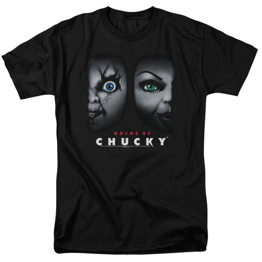Bride Of Chucky - Happy Couple - Short Sleeve Adult 18/1 - Black T-shirt