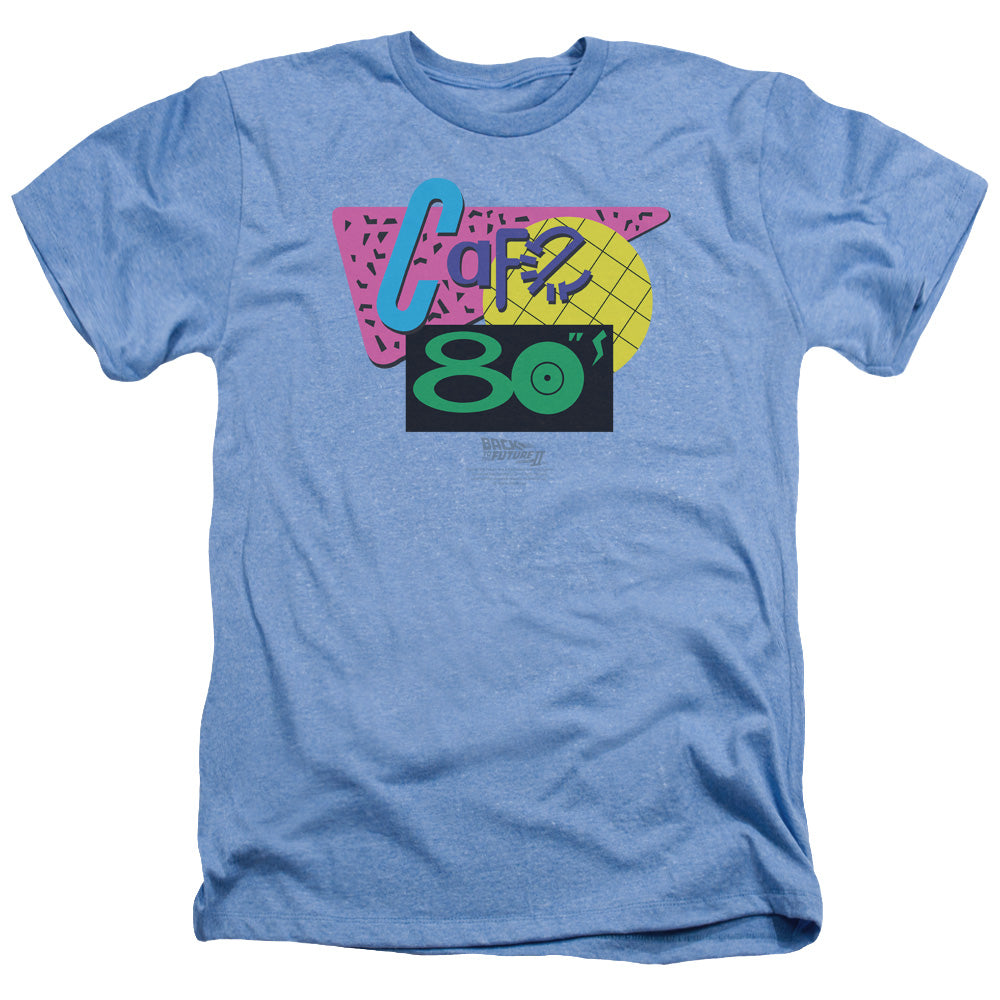 Back To The Future Ii - Cafe 80s - Adult Heather - Light Blue - Sm - Light Blue