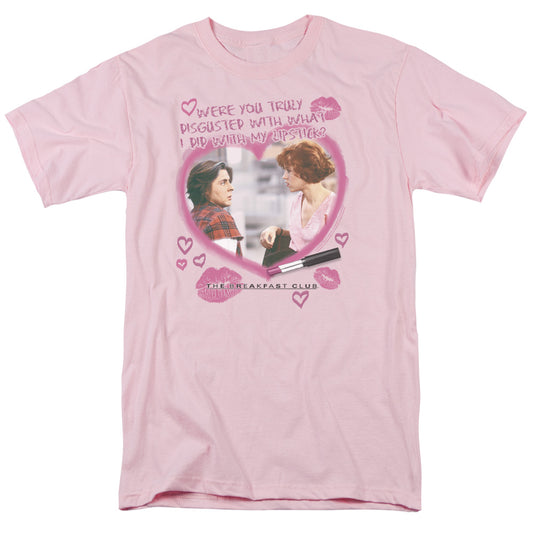 Breakfast Club - Lipstick - Short Sleeve Adult 18/1 - Pink - Sm - Pink T-shirt