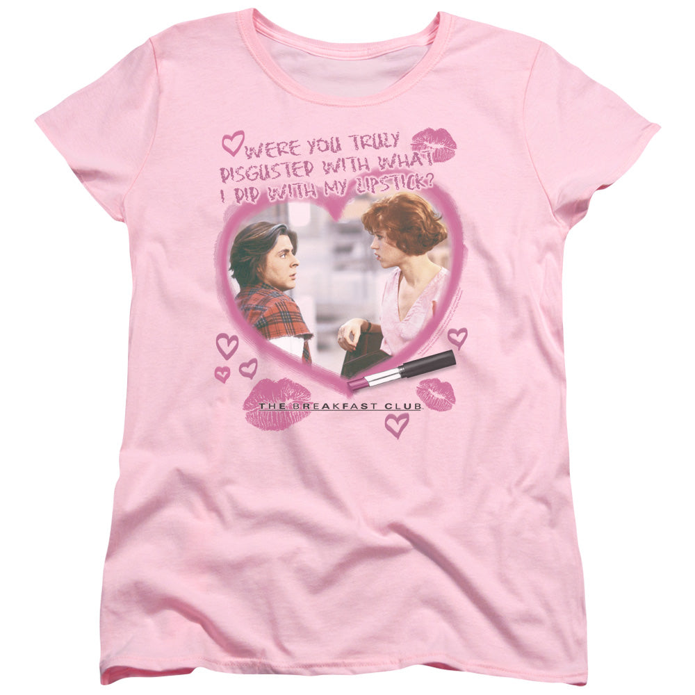 Breakfast Club - Lipstick - Short Sleeve Womens Tee - Pink - Sm - Pink T-shirt