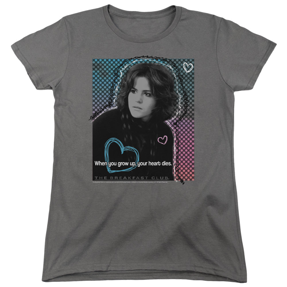 Breakfast Club - Heart Dies - Short Sleeve Womens Tee - Charcoal T-shirt