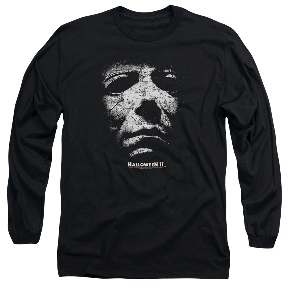 Halloween Ii - Mask - Long Sleeve Adult 18/1 - Black - Sm - Black T-shirt