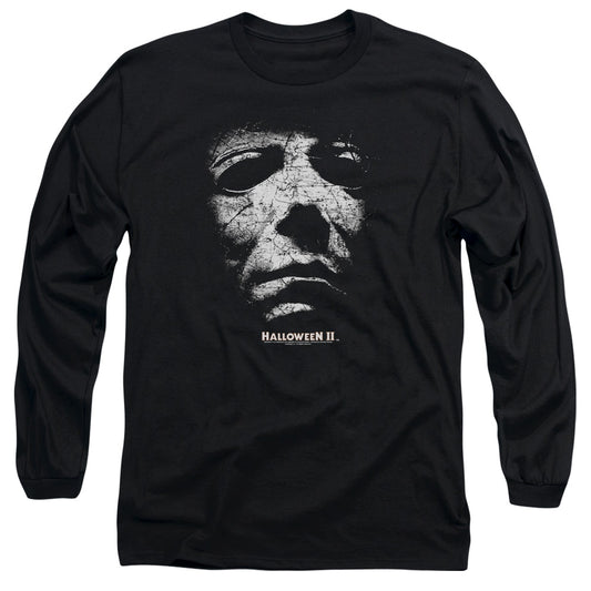 Halloween Ii - Mask - Long Sleeve Adult 18/1 - Black - Sm - Black T-shirt