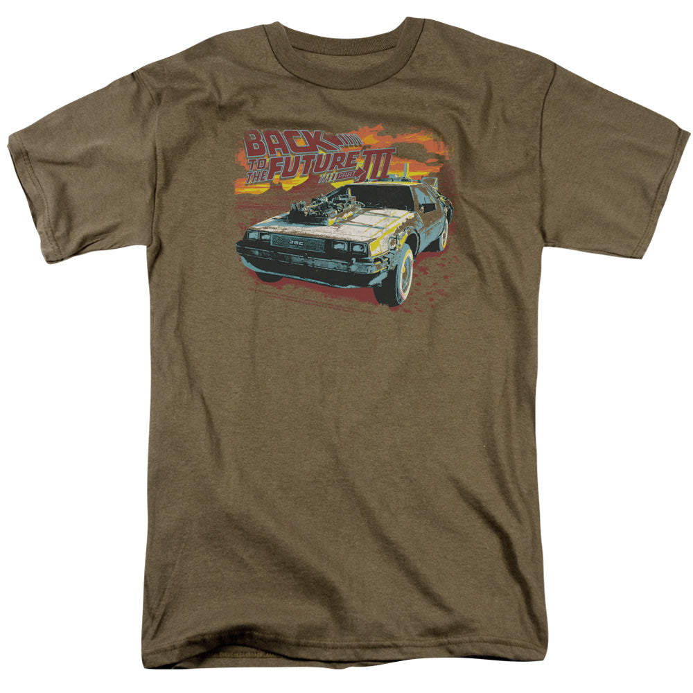 Back To The Future Iii - Wild West - Short Sleeve Adult 18/1 - Safari Green T-shirt