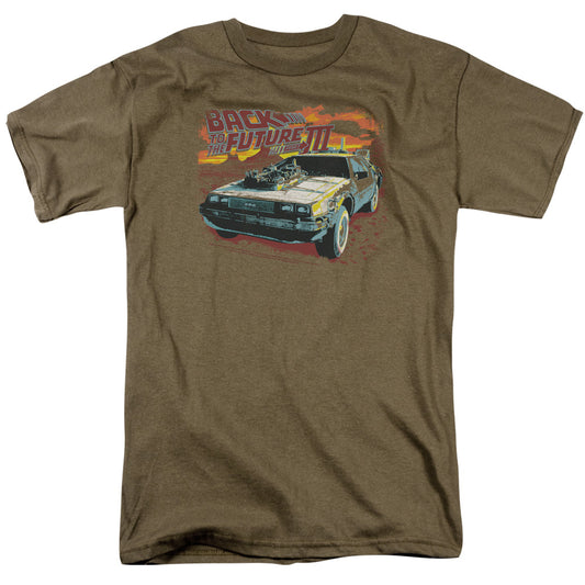 Back To The Future Iii - Wild West - Short Sleeve Adult 18/1 - Safari Green T-shirt