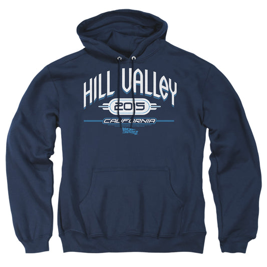 Back To The Future Ii - Hill Valley 2015 - Adult Pull-over Hoodie - Navy