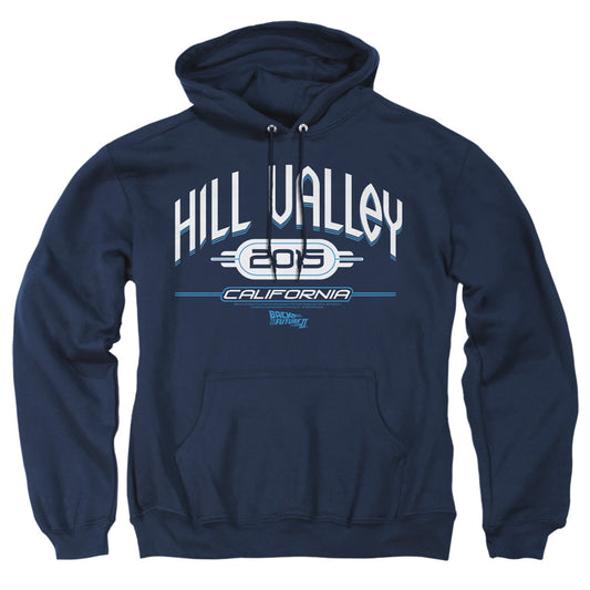 Back To The Future Ii - Hill Valley 2015 - Adult Pull-over Hoodie - Navy