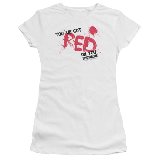 Shaun Of The Dead - Red On You - Short Sleeve Junior Sheer - White T-shirt